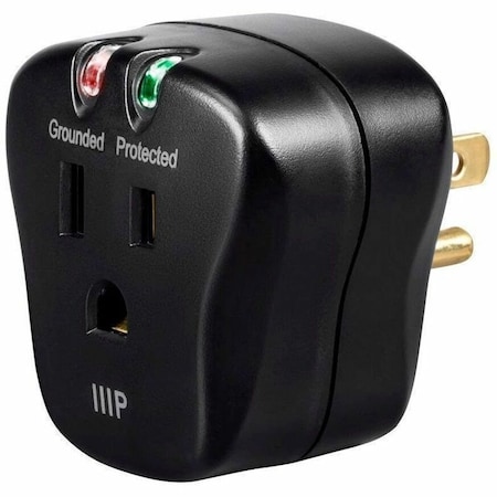 Monoprice Outlet Strip, Surge, Wall Tap, 5-15R, 5-15P, 0 ft., Black 15877