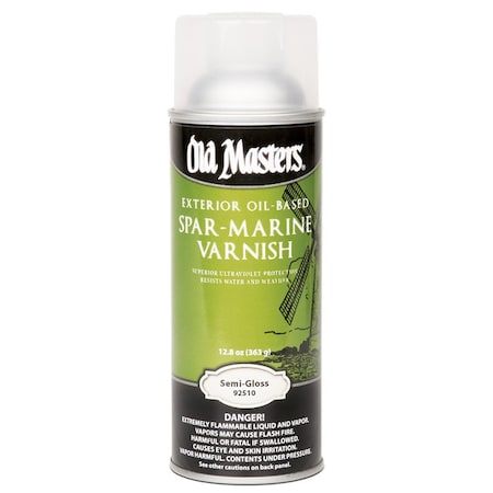 Old Masters 12 Oz Clear Spar-Marine Varnish Oil-Based Exterior Spray Coating, Semi-Gloss 92510