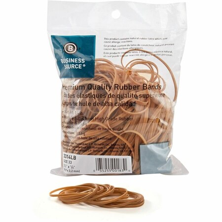 Business Source Rubber Band, Beige, Rubber, PK2 BSN3314LB