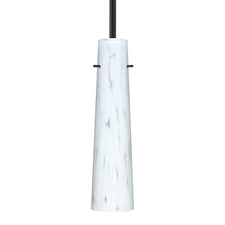 Besa Lighting Besa Camino Stem Pendant, Carrera, Black Finish, 1x 50W MAX E12 Base 1TT-567419-BK