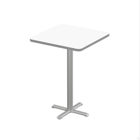 Correll Square Cafe Table, 36 in W, 36 in L, 42 in H, Particleboard Top, Frosty White SXB36DES-80-98-13