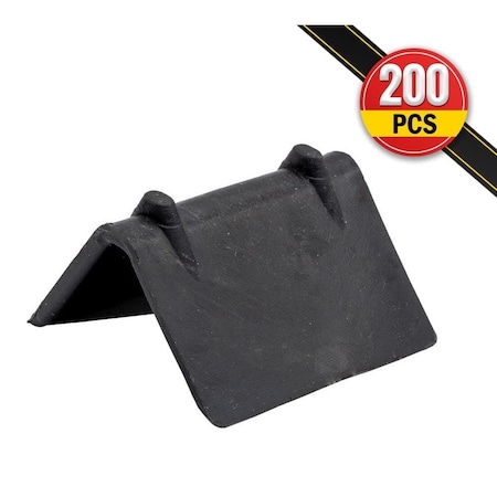 Mytee Products 200Pcs Black Plastic Packaging Edge Protector, V-Shaped Edge Guard for Packaging, 2PK PPCPx2