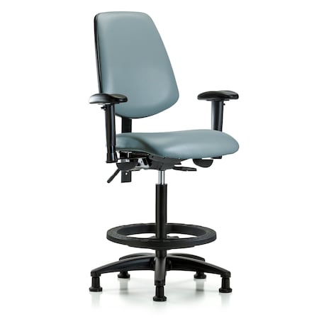 Blue Ridge Ergonomics Vinyl Chair, Vinyl, Adjustable Arms BR-VHBCH-MB-RG-T0-A1-BF-RG-8822