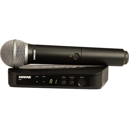 Shure VOCAL SYSTEM WITH (1) BLX4 WIRELESS RECEIVER AND (1) HANDHELD TRANSMITTER WITH P BLX24/PG58-H9