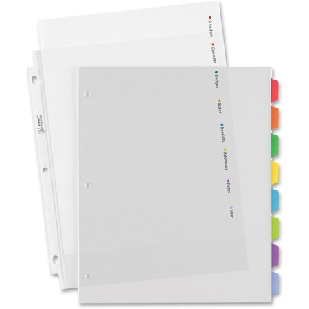 Workstationpro Clear View Plastic Dividers, 8 Tab - Clear TH524648