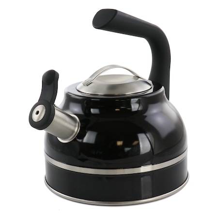 Kenmore Elite 2.3 Quart Stainless Steel Whistling Tea Kettle in Black 137411.01
