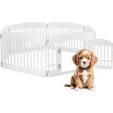 Simple Deluxe HealSmart 6 Panel Dog Playpen, 24in Exercise Puppy Playpen with Door, Safe, Secure, Folding and Por 3A88PTPPEN3523Q6PEWHT
