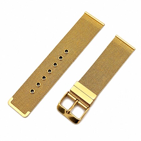 Elegani Mesh Stainless Steel Replacement Band Compatible with Apple Watch 38mm, Yellow Gold SBMST-YGD-38mm