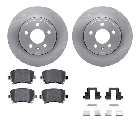 Dynamic Friction Co DFC Rotors with EURO 5000 Ceramic Brake Pads includes Hardware 6612-73148