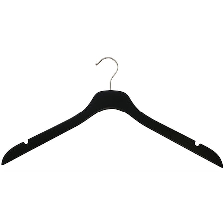Nahanco 17in Black Rubber Wooden SlimLine Shirt/Dress Hanger, 50PK SL7081750