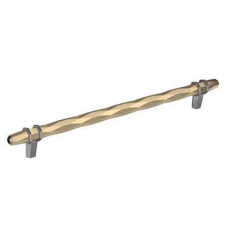 Amerock London 10-1/16 in 256 mm Center-to-Center Golden Champagne/Black Chrome Cabinet Pull BP36664BBZBCR