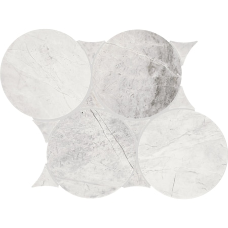 Daltile Eclessia Marble Natural Stone 6-in Circle Mosaic, 8.30 SQFT Per Carton, 10PK M3446CIRCLEMSPL