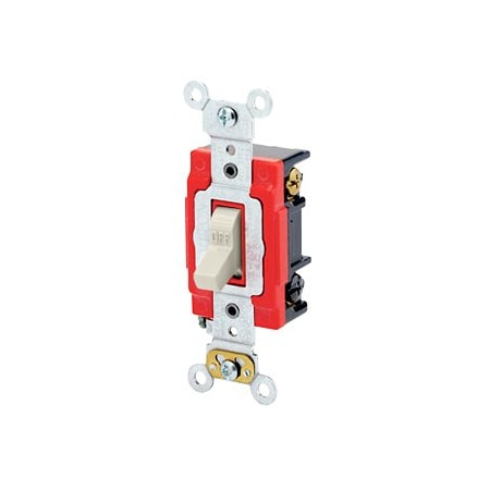 Leviton Toggle Switch, 20 Amp, 120/277 Volt, Light Almond 1223-2T
