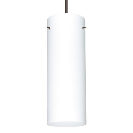 Besa Lighting Besa Stilo 18 Pendant, Opal Matte, Bronze Finish, 1x 11W LED 1JT-412807-LED-BR