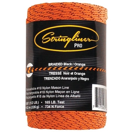 Stringliner Replacement Construction Line, 500 ft L Line, Black/Orange Line 35491