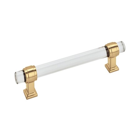 Amerock Glacio 5-1/16 in 128 mm Center-to-Center Clear/Champagne Bronze Cabinet Pull BP36655CCZ