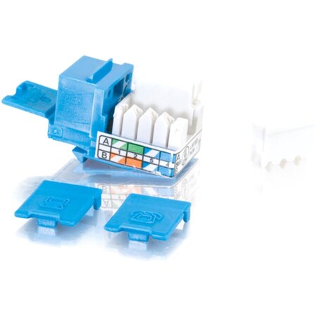 C2G 90&DEG; CAT5E RJ45 UTP KEYSTONE JACK - BLUE 35206