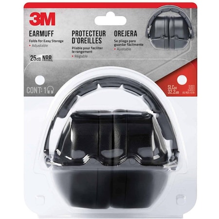 3M 3M 25 dB Soft Foam Folding Earmuffs Black 1 pair 90563H1-DC