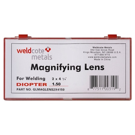 Weldcote 2.25 Magnifying Lens - Glass, 2in x 4 1/4, 6PK GLMAGLENS2X4225