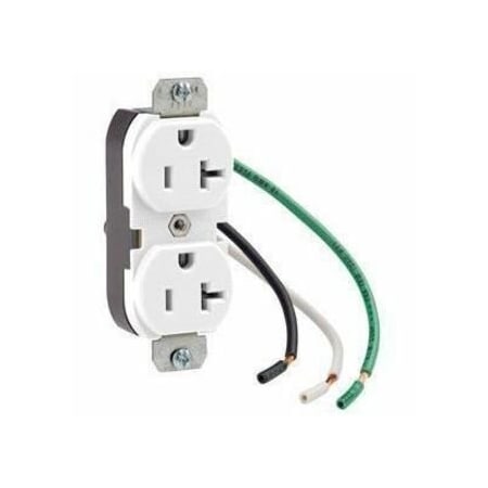 Leviton Plugs&Rcptcls, 20A, 125VAC, Wht, Nylon, PK50 5340-4W