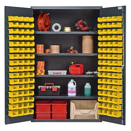 Quantum Storage Systems STORAGE CABINET W/128 YELLOW BINS QSC-4803YL