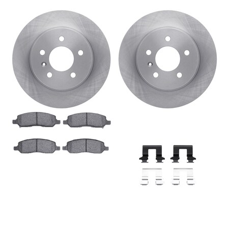 Dynamic Friction Co DFC Brake Rotor with 5000 Brake Pads and Hardware Kit 6512-45100