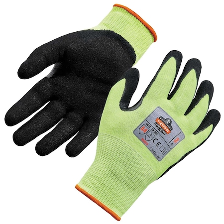 Ergodyne 1-pair XS Lime Nitrile Coated CR Gloves - Certified 7041