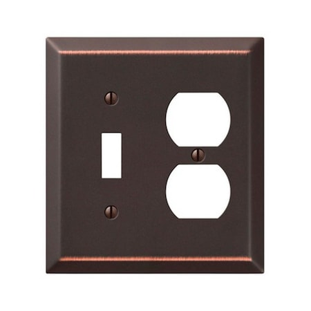 Amerelle 163TDDB 1 Toggle1 Duplex Combo Aged Bronze Stamped Steel Wall Plate 3501368