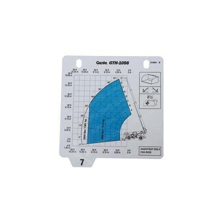 Genie REPLACEMENT LOAD CHART, GTH-1056, 7-8 215631GT