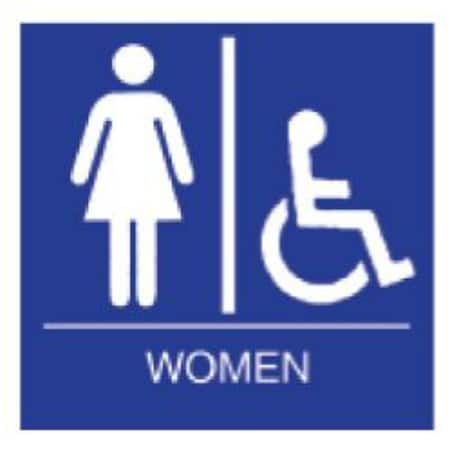 Trans Atlantic Co. ADA Women Handicap Sign with Blue coloring GH-S443-BLUE