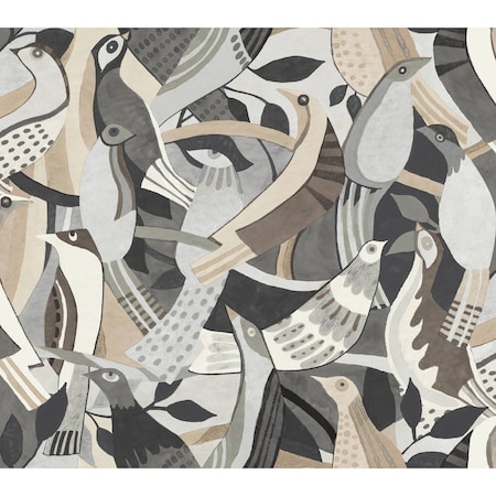 York Wallcoverings Fauvist Flock Neutral Wallpaper AG2018
