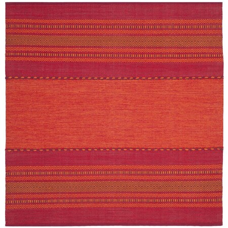 Safavieh Montauk Hand Woven Square Area RugOrange & Red 6 x 6 ft. MTK215A-6SQ