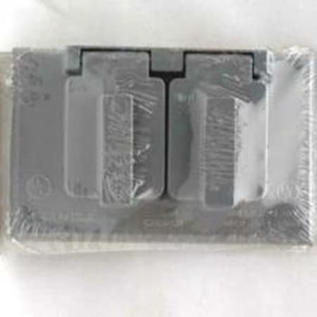 Eaton Wiring Devices Cover, 2-13/64 in L, 3-3/32 in W, Rectangular, Metal, Gray, Powder-Coated S989-SP
