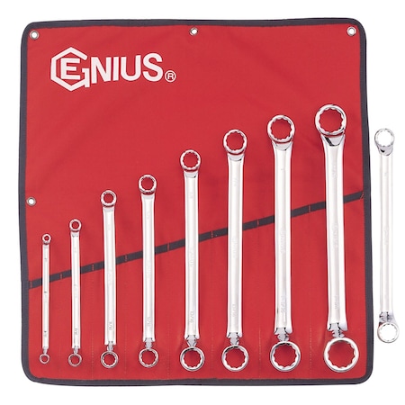 Genius Tools 8PC SAE Double Ended Offset Ring Wrench Set DE-708S