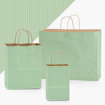 Nashville Wraps Sage Green Shadow Stripe Kraft Bag Assortment, 125PK 12SSASA