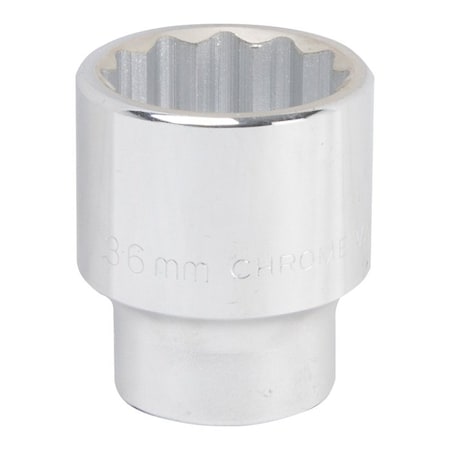 Vulcan Drive Socket, 36 mm Socket, 3/4 in Drive, 12-Point, Chrome Vanadium Steel, Chrome MT-SM6036