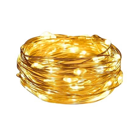 Elegani 20 LED Yellow Fairy String Lights - 7ft Silver Copper Wire Decorative Lights PH-20LD-FRY-YLW