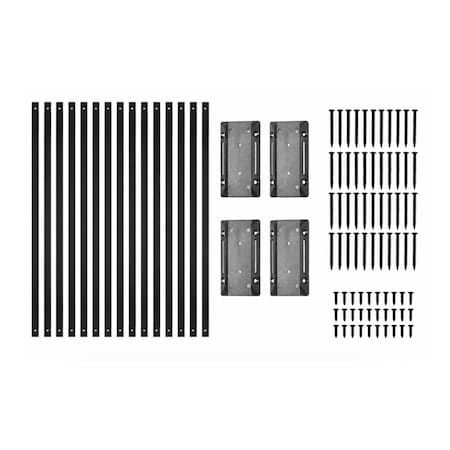 Nuvo Iron Railing Combo Kit with 10 Rectangular 38-inch Balusters With 4 Deck Rail Connectors and fasteners RDPS36-CK
