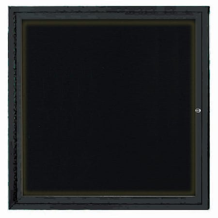 Aarco Illuminated Outdoor Enclosed Directory w/ Al Frame, Powder Coated Black, 36''Hx36''W OADC3636IBK