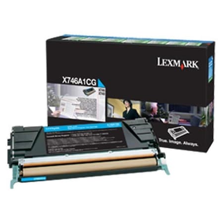 Lexmark X746, X748 Cyan Return Program Toner Cartridge 7,000 Yield X746A1CG
