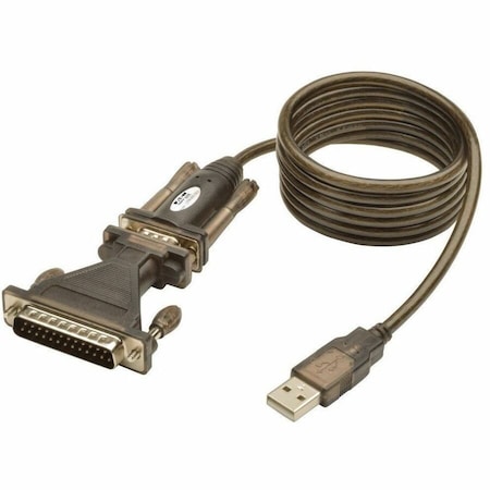 Tripp Lite USB TO RS232 SERIAL ADAPTER CABLE USB-A TO DB25 DB9 M/M 5FT U209-005-DB25