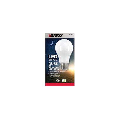 Satco LED Dusk to Dawn Bulb . A19 E26 (Medium) Warm White 60 W White S11421