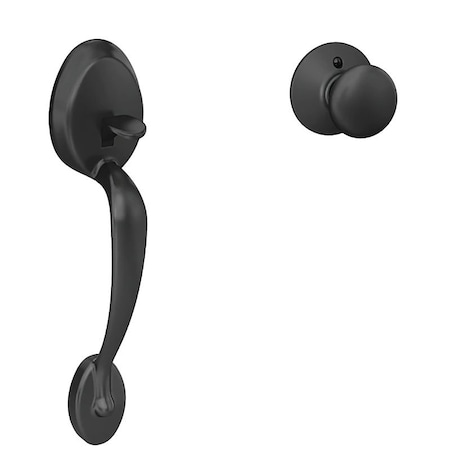 Schlage Lock Combination Lockset, Mechanical Lock, Grip with Knob Handle, Round Design, Matte Black, 1 Grade FE285GPLY622