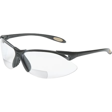 Uvex Semi-Rimless Readers w/Black Frame, Clear Lens and Anti-Scratch, Hard Coating, +1.50 Diopter A950