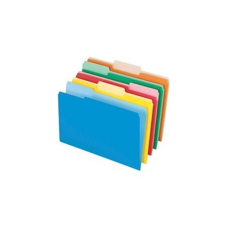 Pendaflex 1/3 Tab Cut Legal Recycled Top Tab File Folder - 8 1/2in x 14in - Assorted - Acid-free - 10%, 100PK 435013ASST