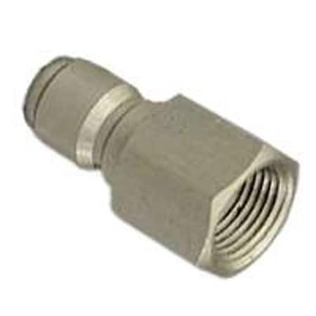 Mi-T-M Adapter, 3/8 x 3/8 in Connection, Quick Connect Plug x FNPT, Stainless Steel, Zinc AW-0017-0006