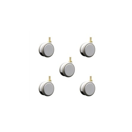 Service Caster 3 Inch MRI Safe Casters, 3/8 Inch Threaded Stem, Set of 5, 5PK SCC-TS02S75-TPR-GRY-381634-MRI-5