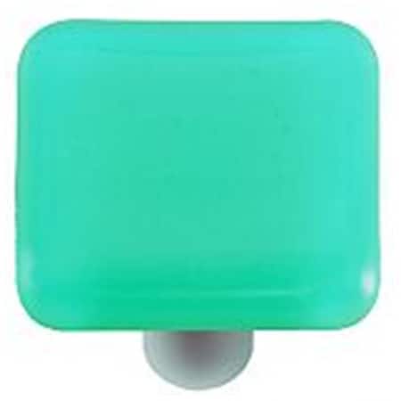 Towels Usa Light Aqua Blue Square Glass Cabinet Knob - Aluminum Post TO2521977