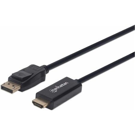 Manhattan DISPLAYPORT MALE TO HDMI MALE CABLE, 1.8 M (6 FT.), BLACK 152679