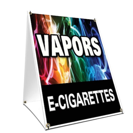 Signmission Vapors E-cigarettes, 36 Inch x 24 Inch A-frame Yard Sign, Plastic Sign SBC-2436-Vapors E-cigarettes
